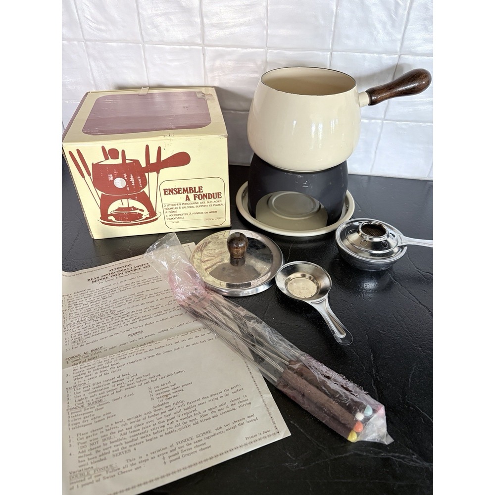 VTG The Chef's Tool Fondue Set for 6 W/Box MCM Made in Japan